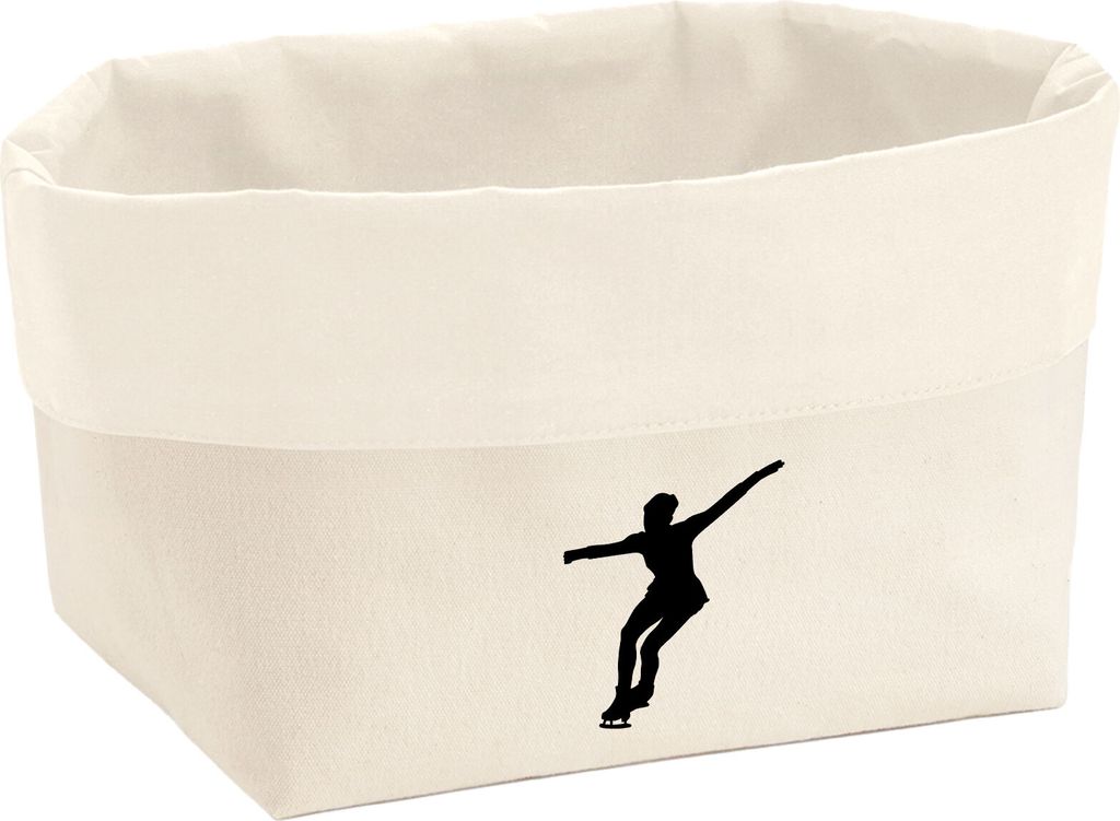 Huuraa Organizer Eiskunstlauf Silhouette 8 Liter Large Canvas Baumwolle Utensilo Geschenkidee