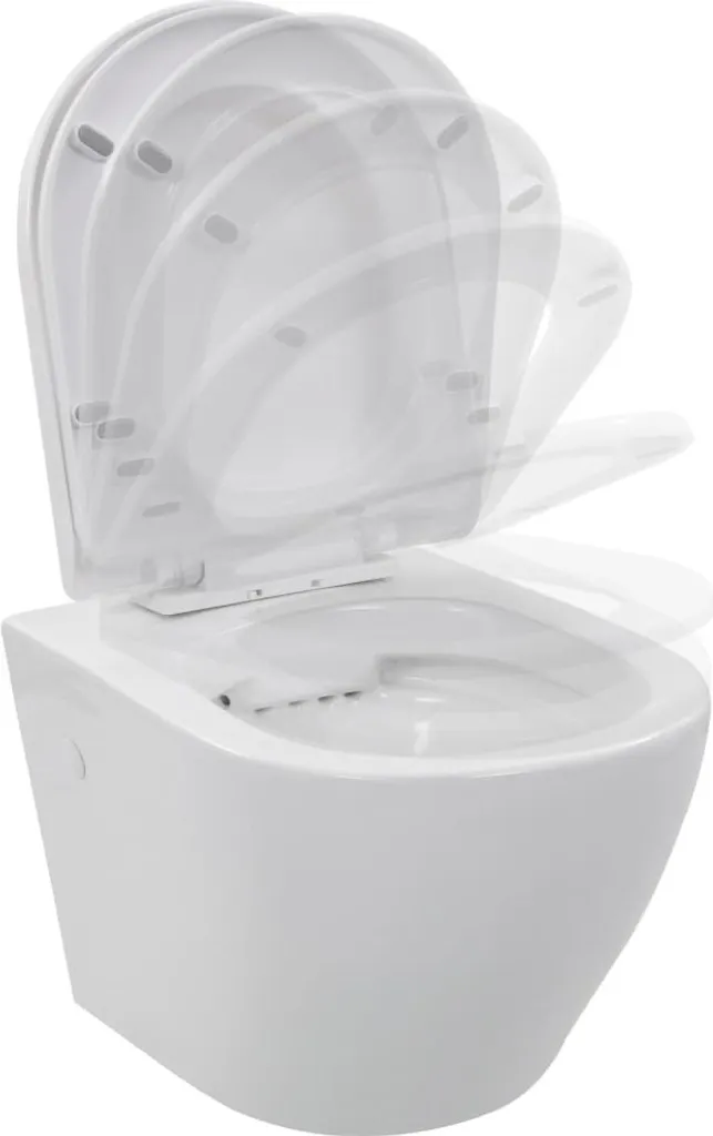 WC suspendu sans bride facile à nettoyer en céramique blanche durable - 6