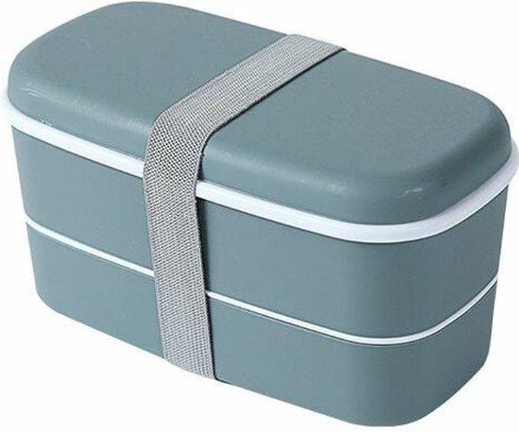 Geschirrstapelbox - 15,5*7,8*8,5cm - 2 Fachboxen - Grün - PP - große Fassungsvermögen - wasserdicht BPA-frei - für Kinder und Erwachsene - für...