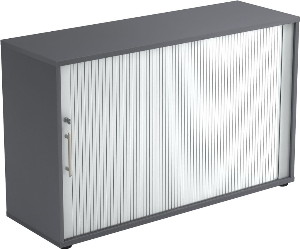 Rolladenschrank 2 OH BxTxH 120x40x74,8cm Griff RE Graphit/Silber