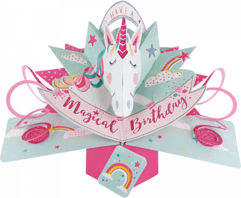 Grußkarte PopUp "Magical Birthday" Einhorn Produktbild 
