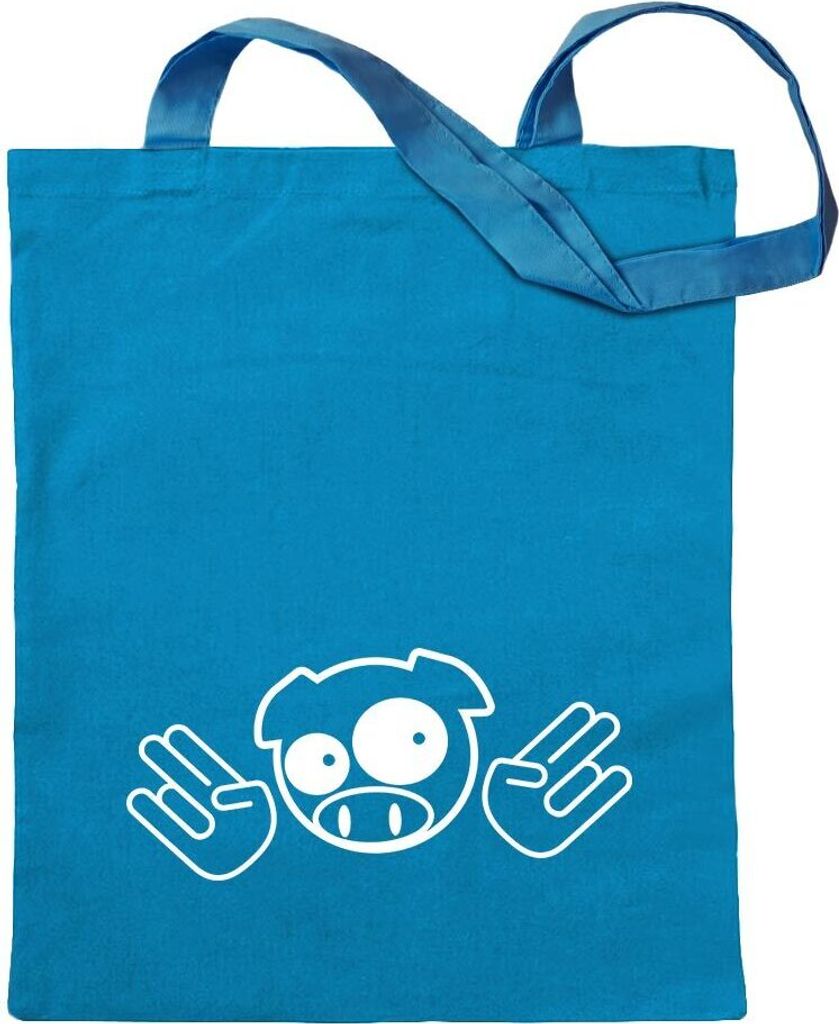 Kiwistar - Baumwolltasche - hellblau - JDM Schwein Shocker - Tragetasche Stoffbeutel Umhängetasche langer Henkel