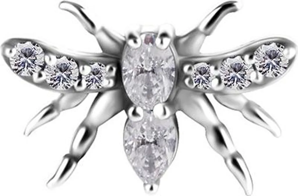Bijou d'oreille insecte volant en argent et zircone brillant 11,5 mm