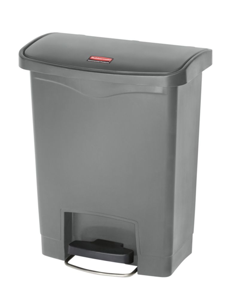 Rubbermaid Slim Jim Step On Container Front Step Pedal-Abfalleimer | 30 Liter, HxBxT 53,6x27,1x42,5cm | Polyethylen | Grau