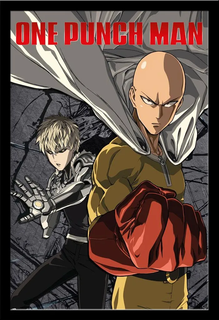 Regalo One Punch Man: Poster Saitama Genos Incorniciato Shinsuke MDF
