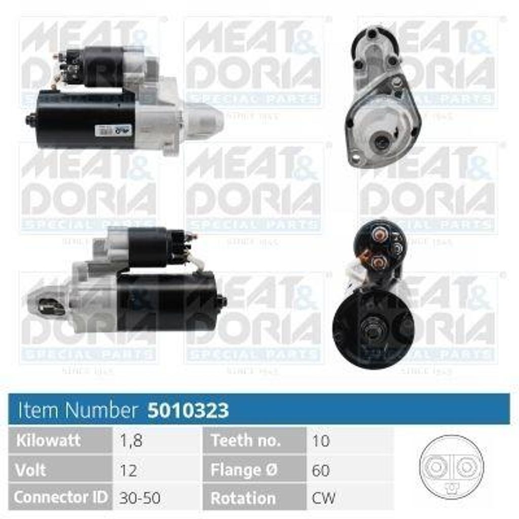 MEAT & DORIA 5010323 Starter Anlasser 1,8kW passend für MERCEDES-BENZ SPRINTER 3,5-t Kasten (906) 12V