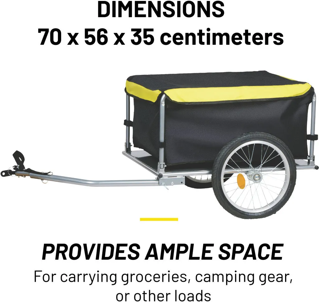 Remorque vélo cargo jaune avec bâche imperméable réglable Dunlop - 9