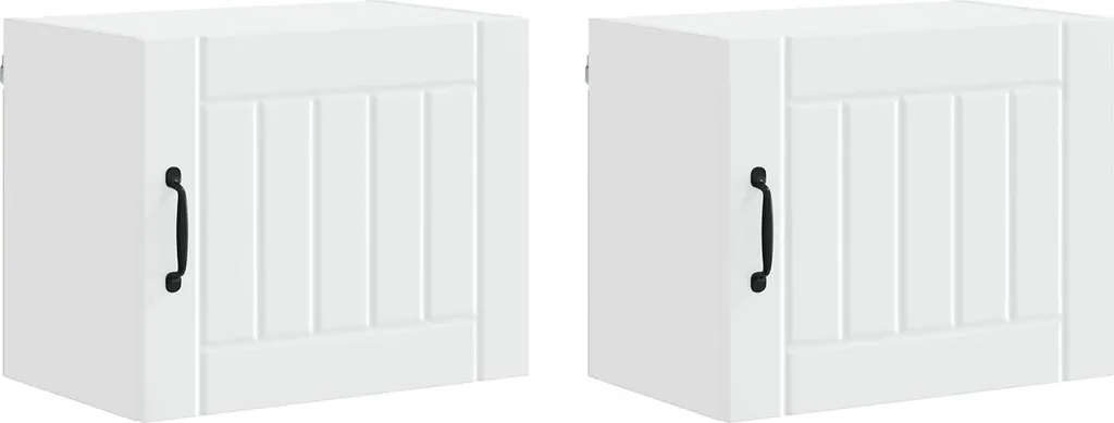 Coppia Pensili Cucina Bianchi 50x31x40 cm - Design Minimalista