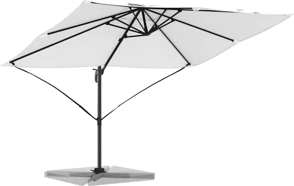 Parasol sable 351 x 250 cm anti-chaleur avec mât aluminium stable