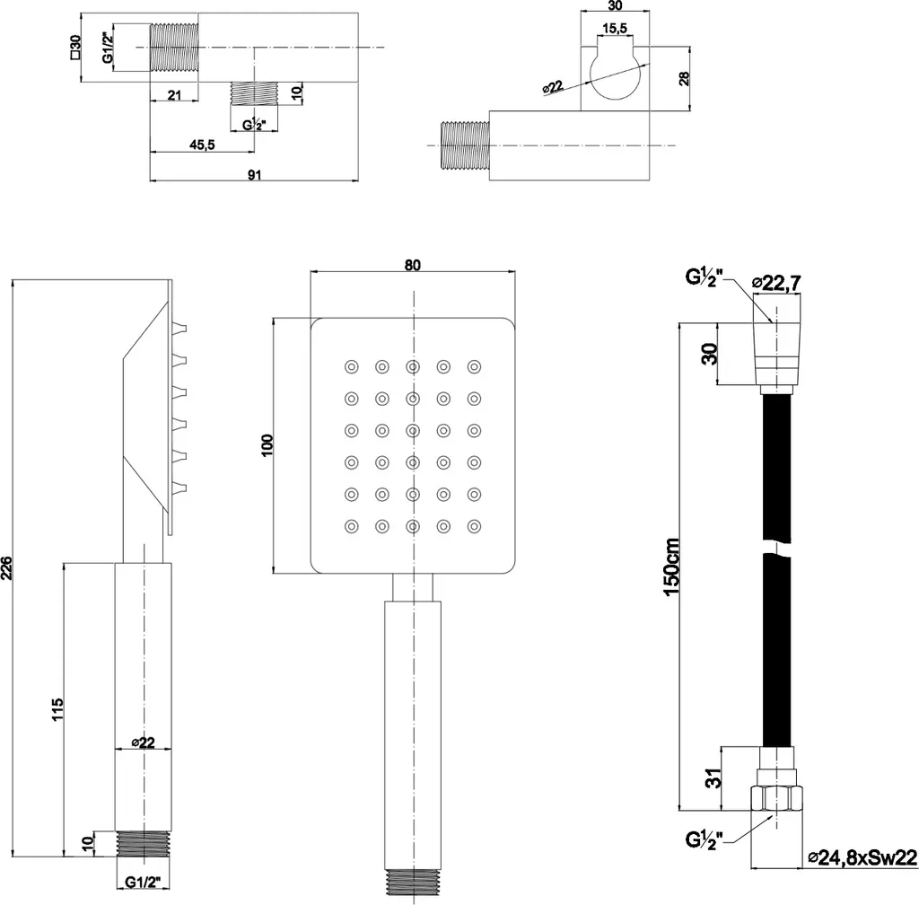 Kit Doccia Universale Cromato: Sostituzione Rapida Supporto e Doccetta - 4