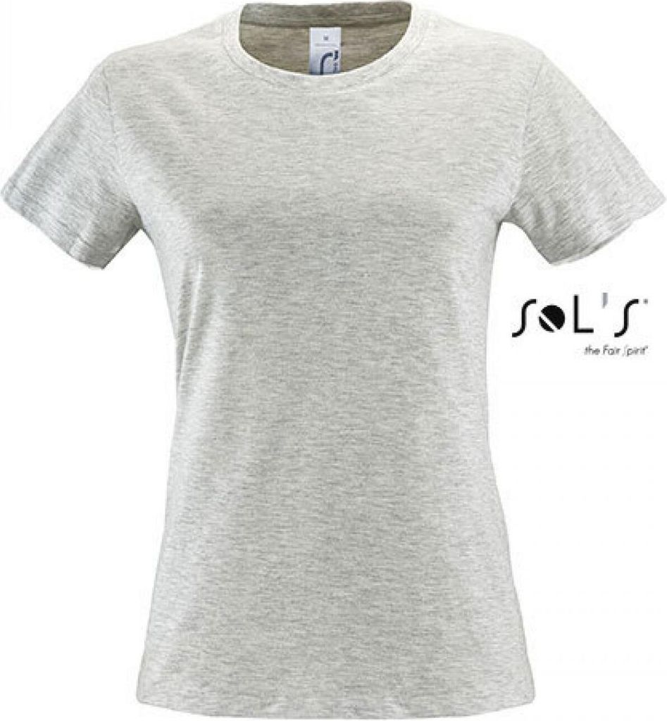SOLs 01825 | Damen Regent T-Shirt / Halbgekämmte ringgesponnene Baumwolle - Farbe: Ash (Heather) - Größe: XL