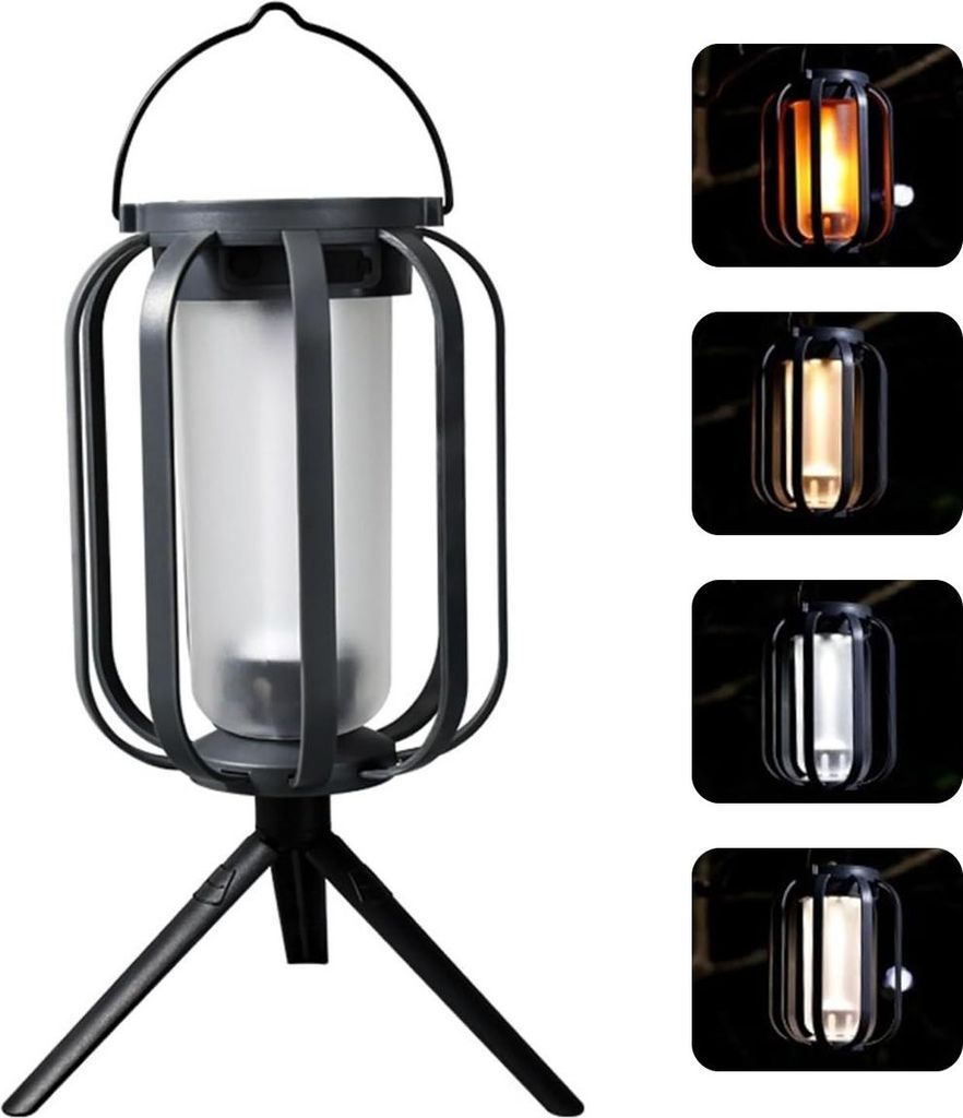 Outdoor Solar-Campinglampe mit 3 Lichtmodi, 400mah Camping Laterne, wasserdicht, LED Notfalllampe, Hand- und Hängemodus