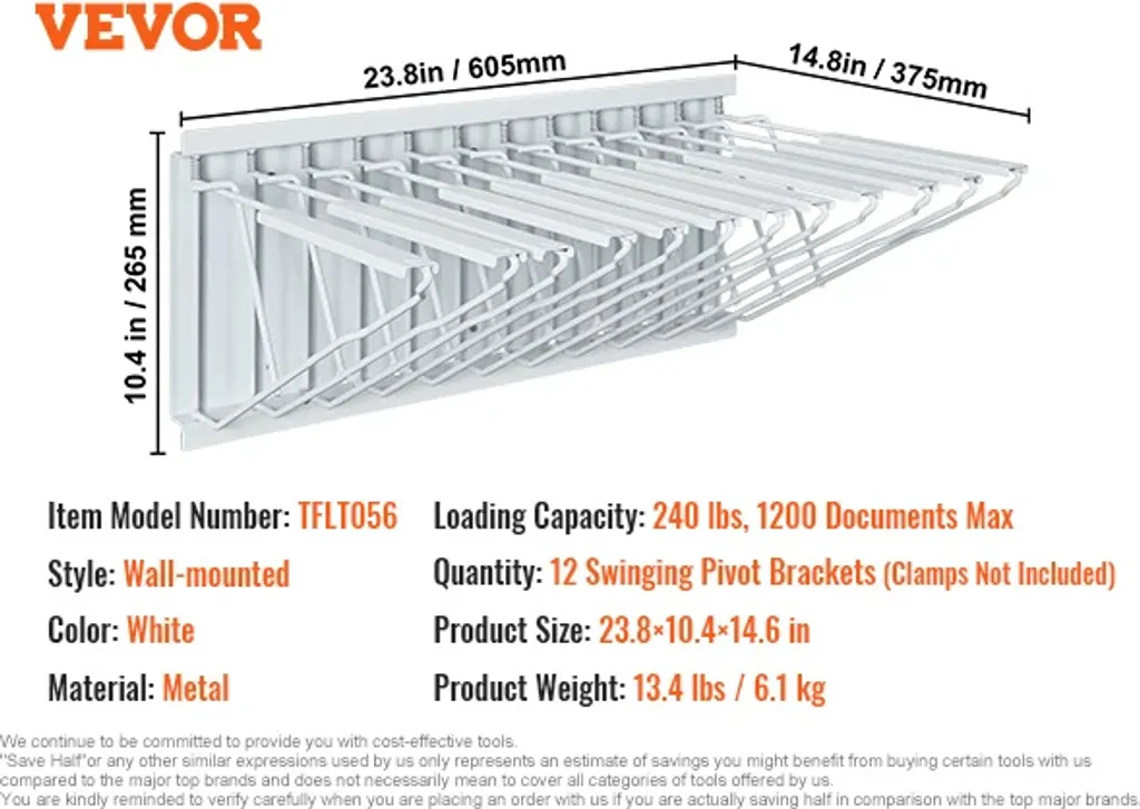 Blueprint Rayonnage de Stockage à 50 Compartiments et 12 Slots Muraux