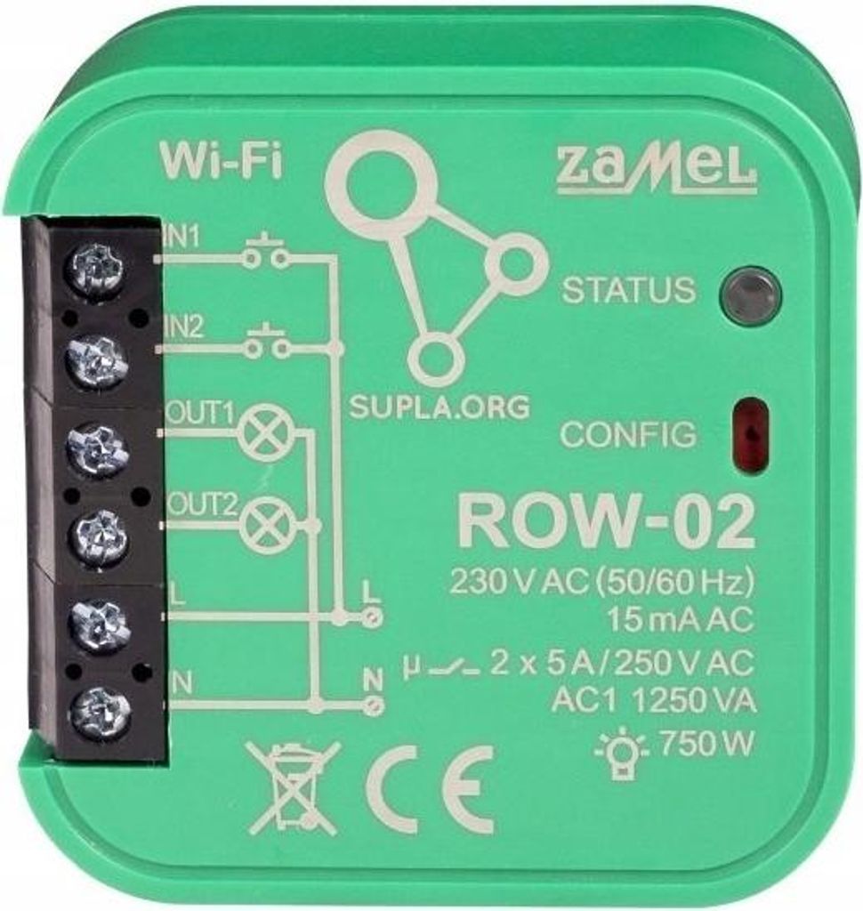 Zamel | Interruttore Wi-Fi - 2 Canali - Compatto - Immagine del prodotto 