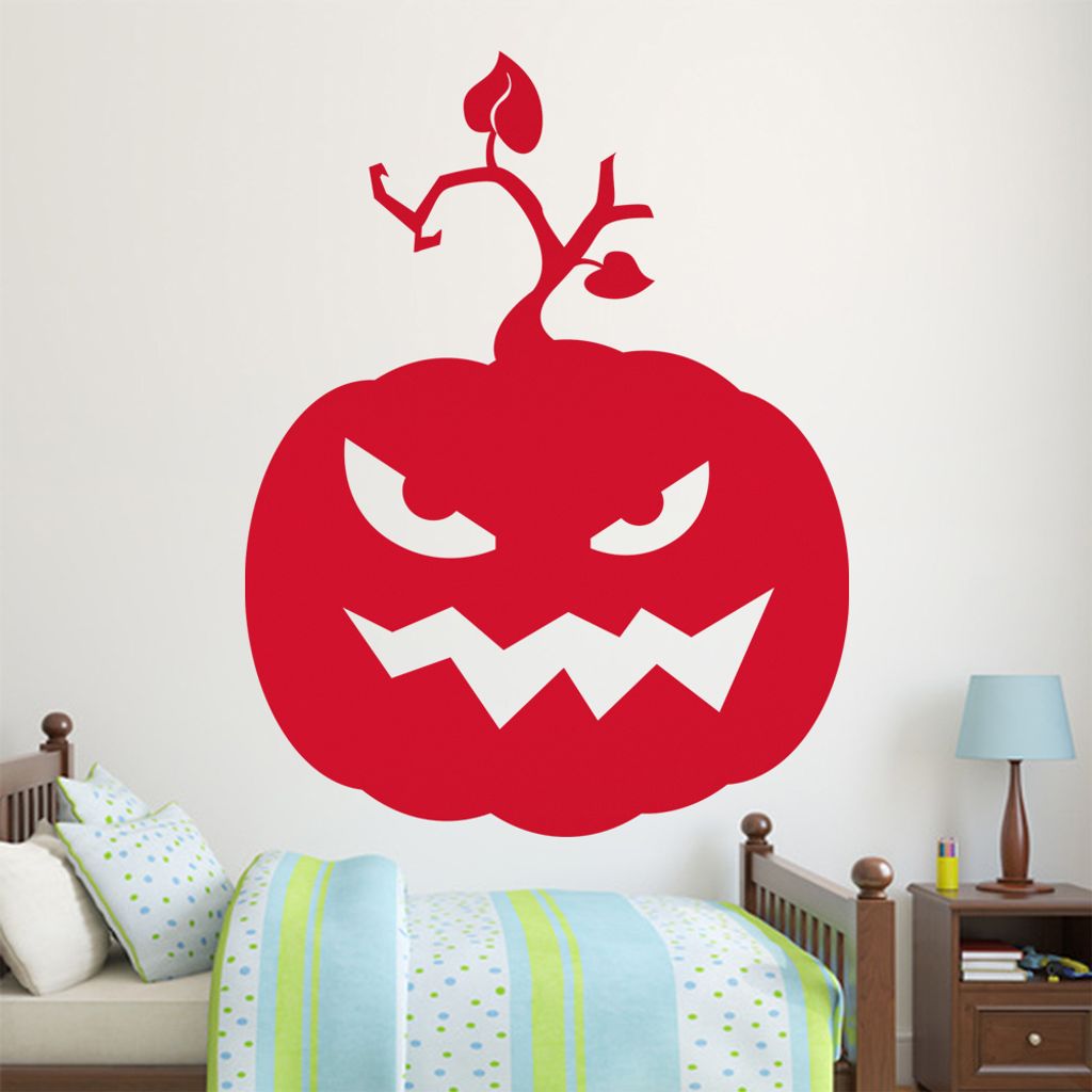 KIWISTAR Böser Kürbis - Aggresiv Gemein Gruselig Halloween Wandtattoo in 6 Größen - Wandaufkleber Wall Sticker - Dekoration, Küche, Wohnzimmer...