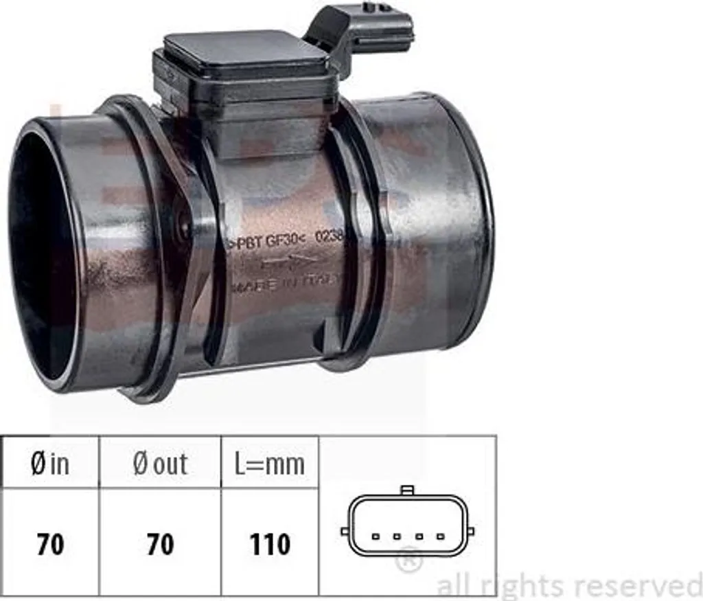 Débitmètre d'air fiable pour Nissan Qashqai et Juke - OE 8200682558 EPS