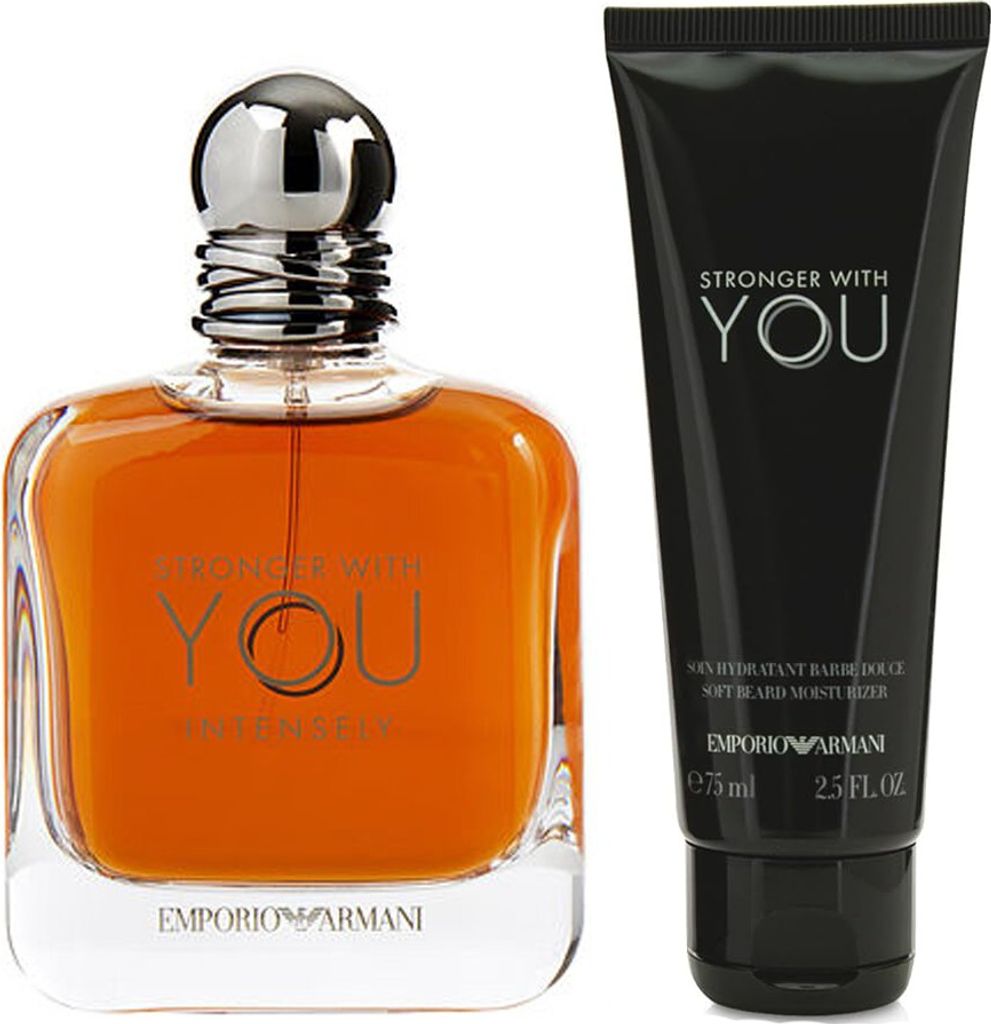 Armani Stronger With You Intensely Giftset Edp Spray Intense 50ml/All Over Body Shampoo 75ml 125 ml