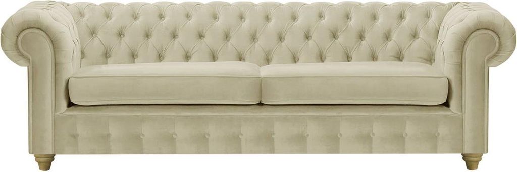 Dreisitzer-Sofa Chesterfield Max-Velluto 3-wax black