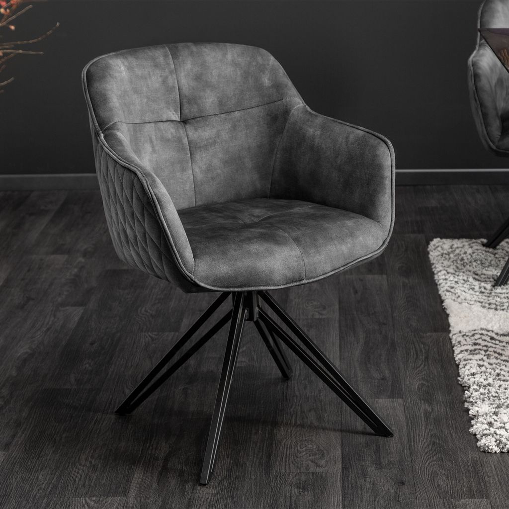riess-ambiente Drehbarer Design Stuhl EUPHORIA dunkelgrau Produktbild