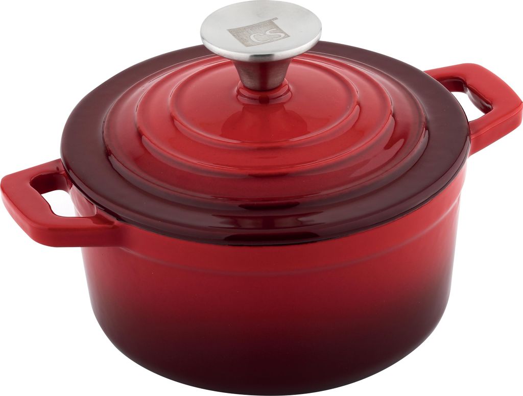 XANTEN Topf, Durchmesser: 14 cm, Gusseisen, rot Produktbild 