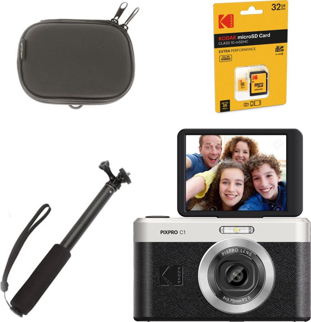 Kodak Pixpro C1 Kamera-Set Schwarz Produktbild 