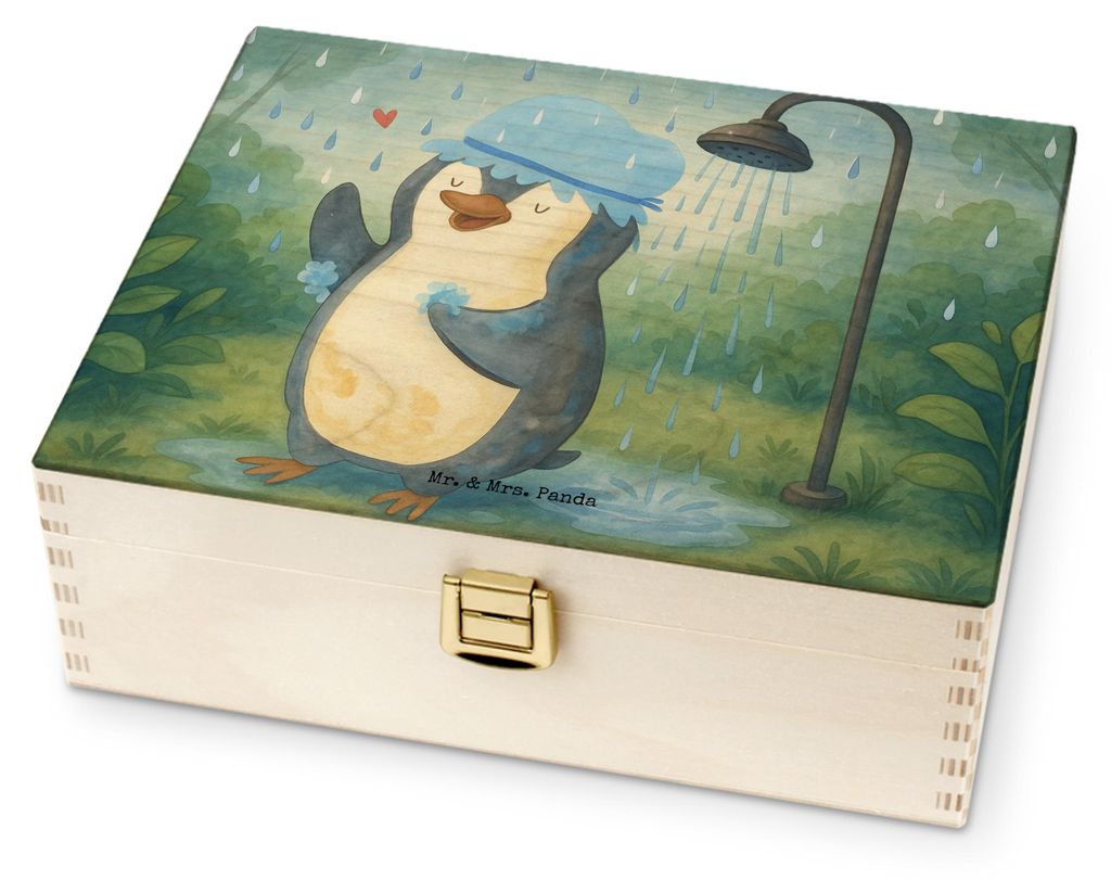 Mr. & Mrs. Panda Teebeutel Aufbewahrung Pinguin Duschen Design - Weiß - Geschenk, Teebox, Singen, Tee Box, für Paare, Duschkonzert, Sortierbox, P...