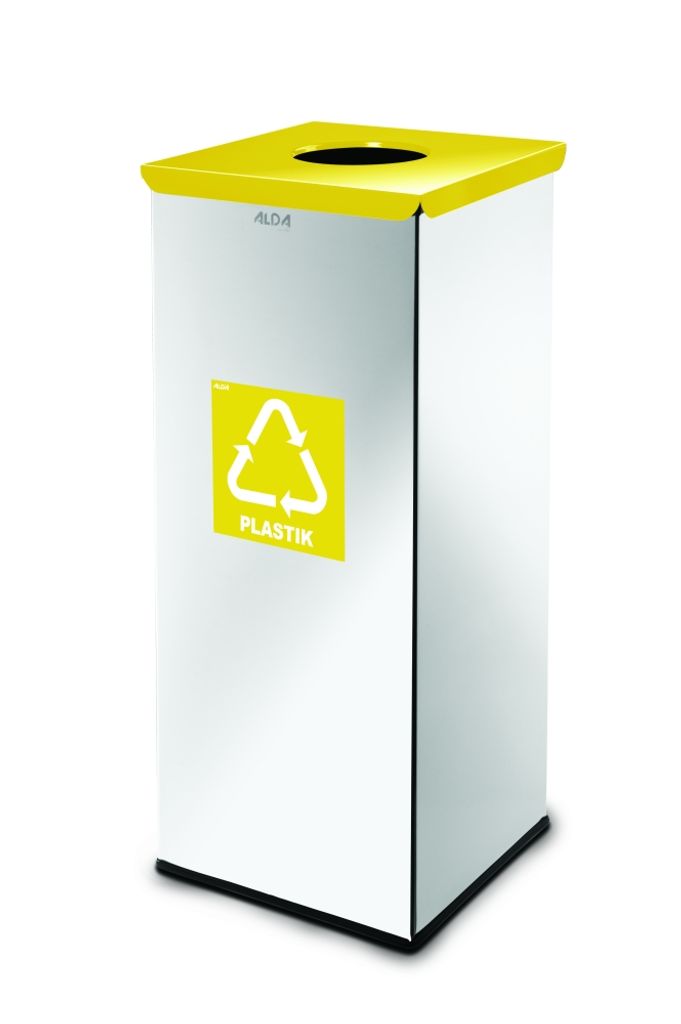 Alda Edelstahl Mülleimer Plastik Abfalltrennung 45 L Mülltonne 127A
