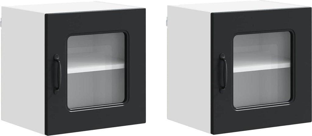 Küchenschrank mit Speicher Kalmar 2 pcs Schwarz 40 x 31 x 40 cm