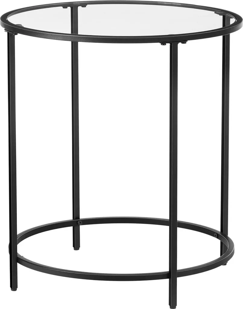 Table d'appoint ronde métal noir - Structure robuste et plateau amovible