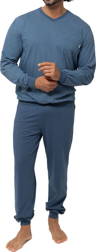 Ammann Tic Tac Schlafanzug Set aus langer Hose und Langarm-Shirt, Komfortabler Schnitt, Natürliches Material