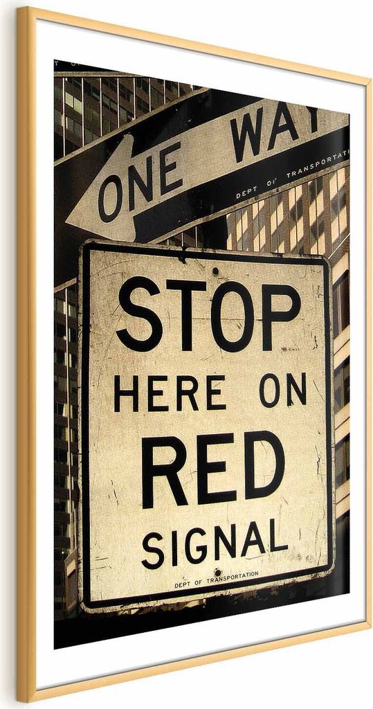 Posterpapier Poster - Road Signs 60x90 cm Text m-C-0326-ao-a