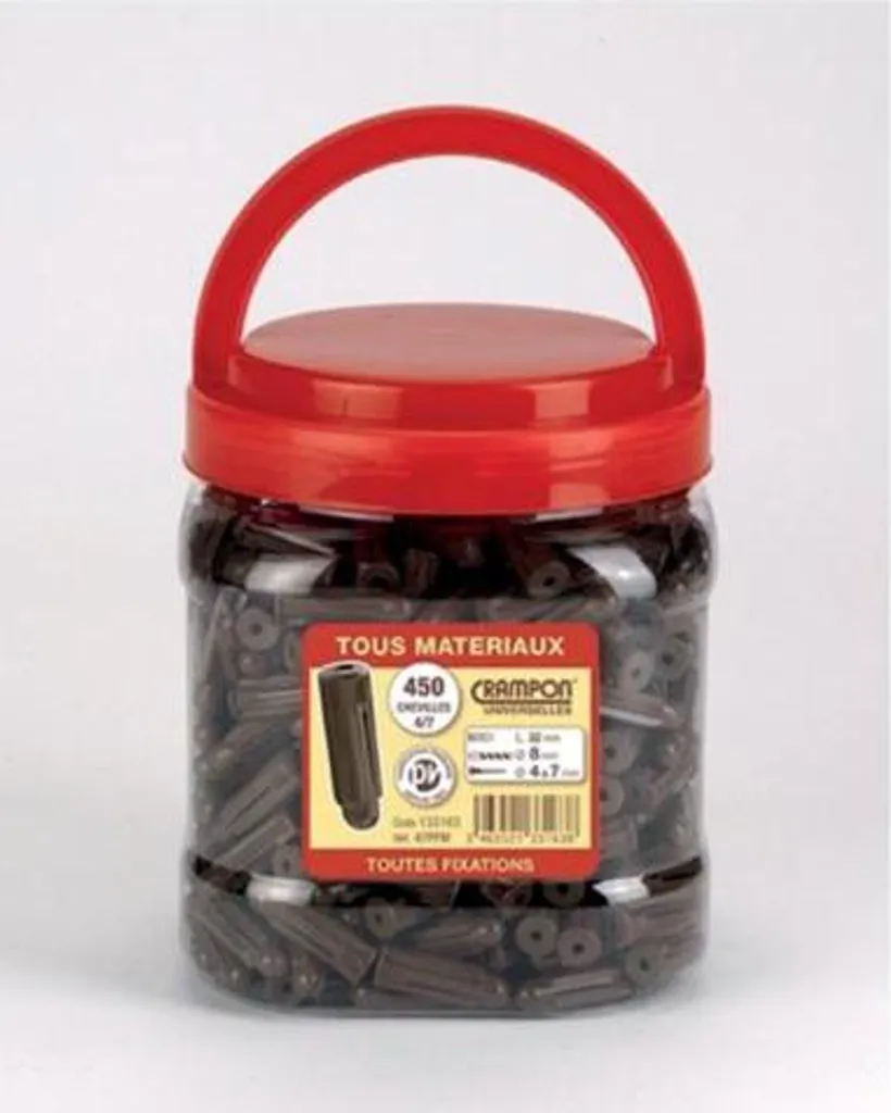 Pack fixation pour béton et brique : 400 chevilles crampon 8 mm VINMER