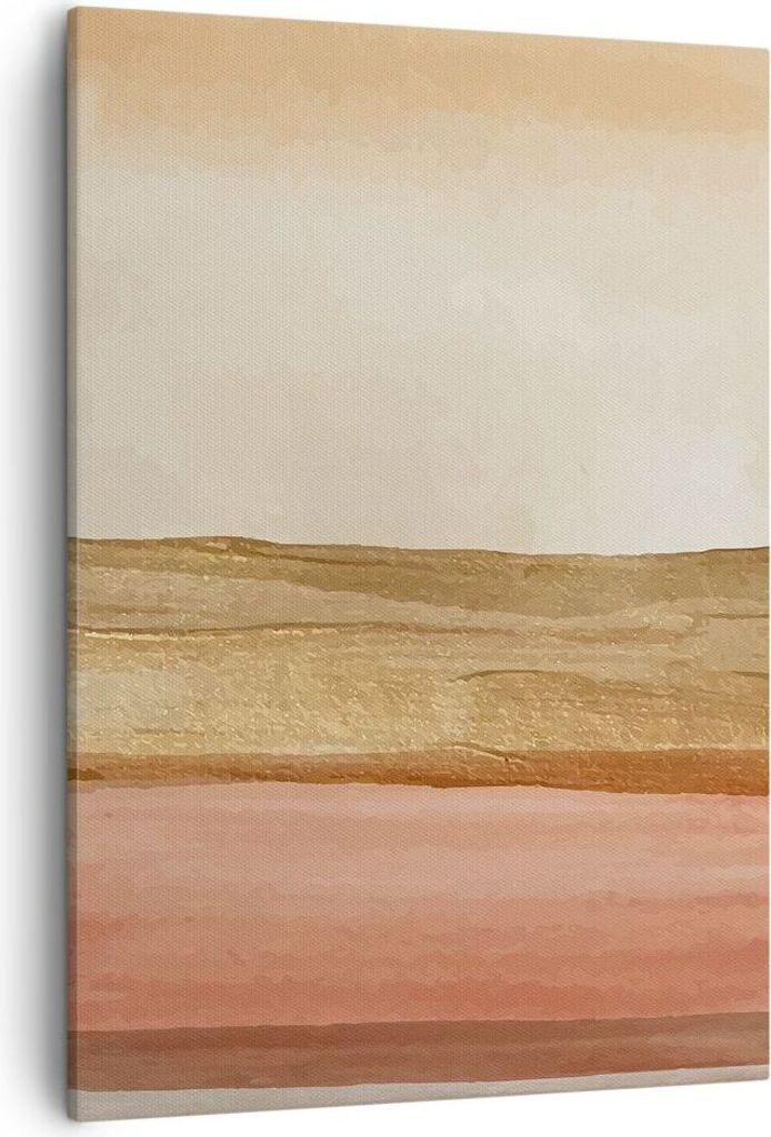 Bild auf Leinwand - Leinwandbild - Einteilig - Gold Abstraktion Linien - 50x70cm - Wand Bild - Wanddeko - Wandbilder - Leinwanddruck - Wanddekorati...