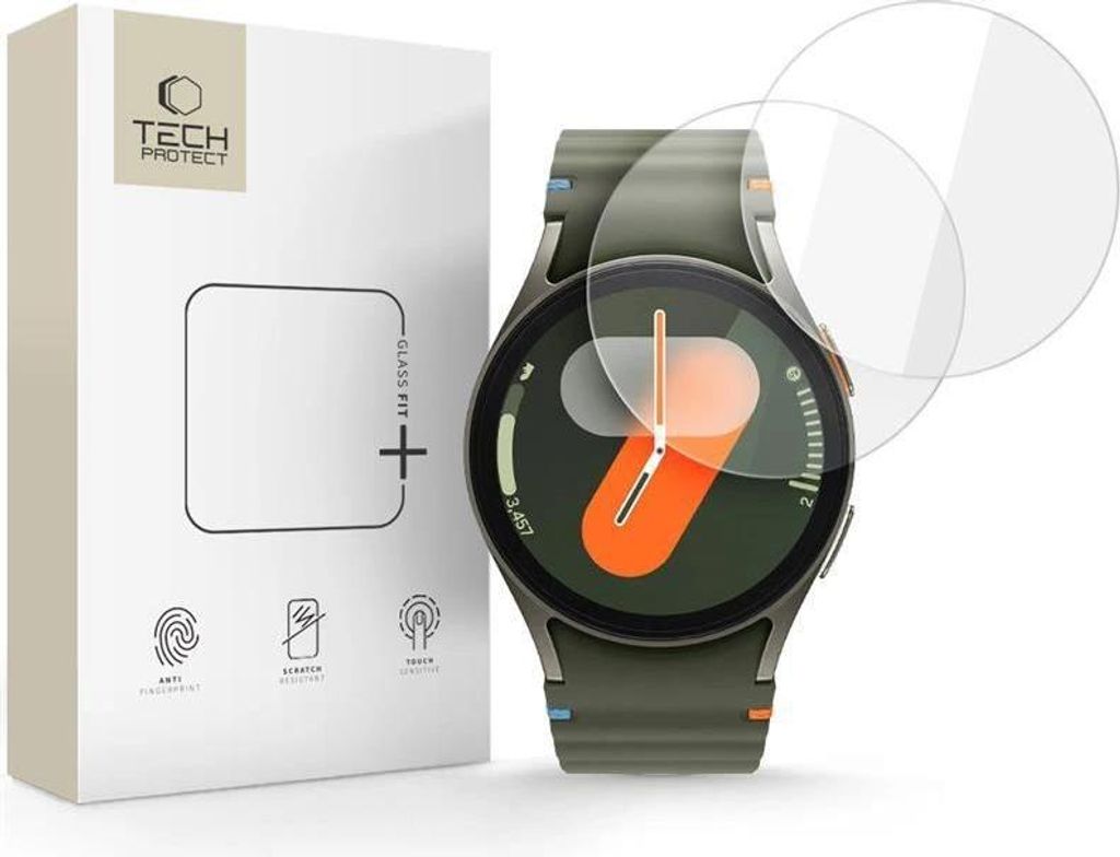 Tech-Protect Glas Fit+ 2er-Pack für Samsung Galaxy Watch 40 / 41 / 42 / 43 / 44 Mm - Klar
