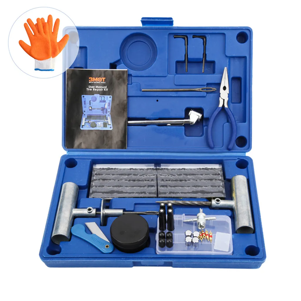Kit réparation pneus pro Yakimz 73 pièces avec mèches haute résistance