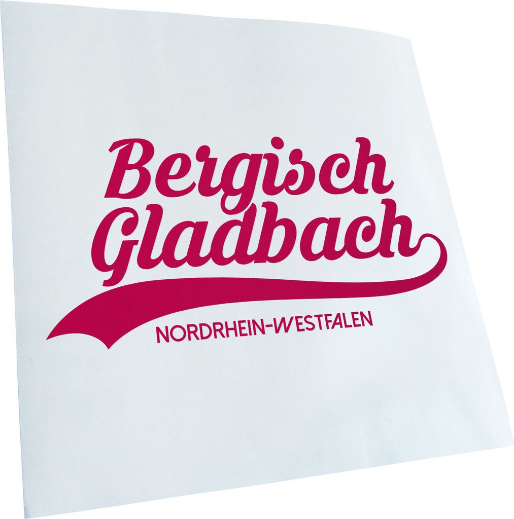 Kiwistar - Autoaufkleber - Bergisch Gladbach - Pink - 24x11cm - Aufkleber für Auto, Laptop, Fahrrad, LKW, Motorrad Mehrfarbig JDM Decal Racing