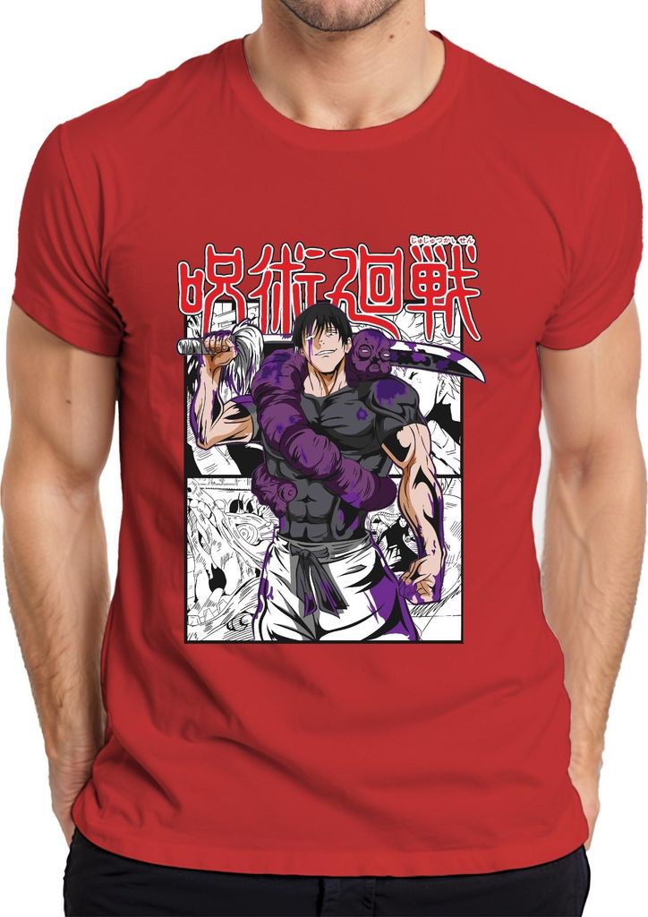 呪術廻戦 Fluch Schwert Manga düster Anime Ästhetik Fan Geschenk Herren T-Shirt, Rot, 3XL