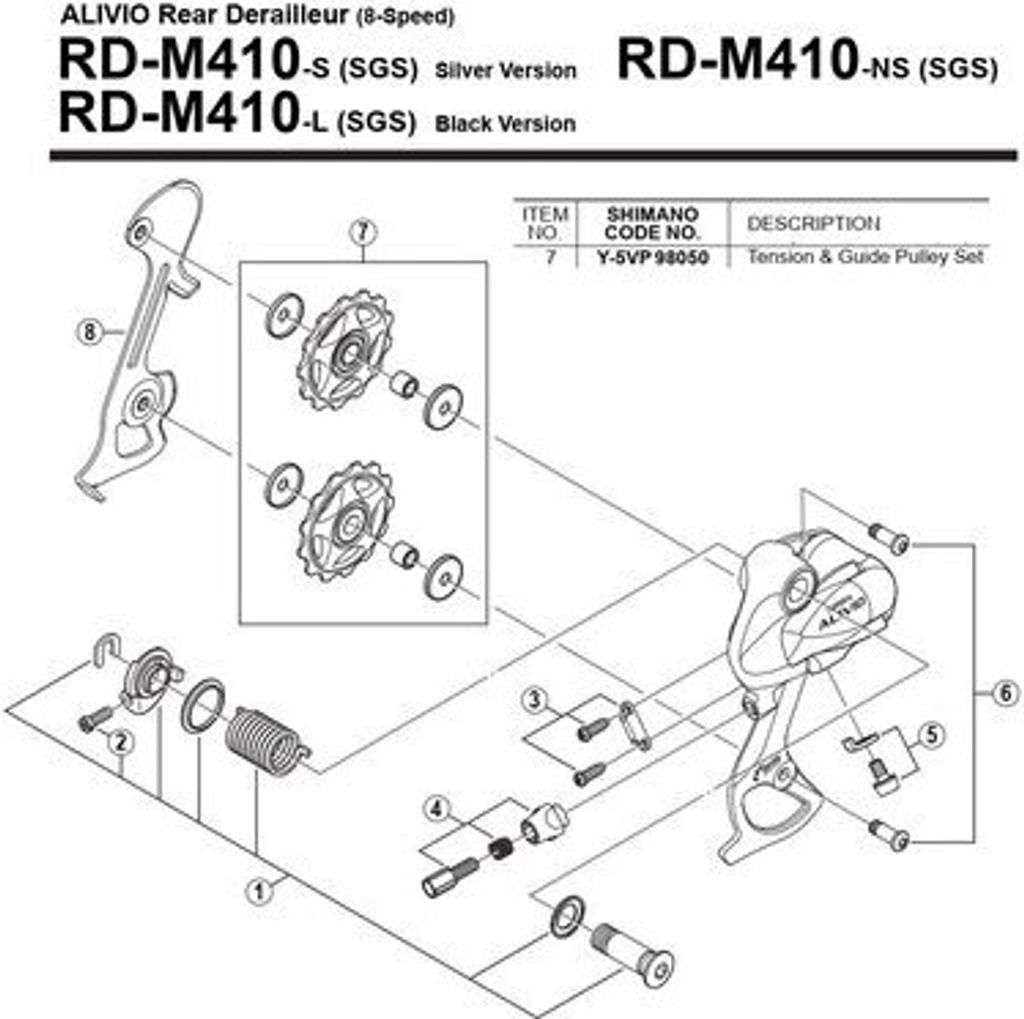 Rolničky Shimano Y5VP98050 1 pár pro M410 Y5VP98050 Obrázek produktu 