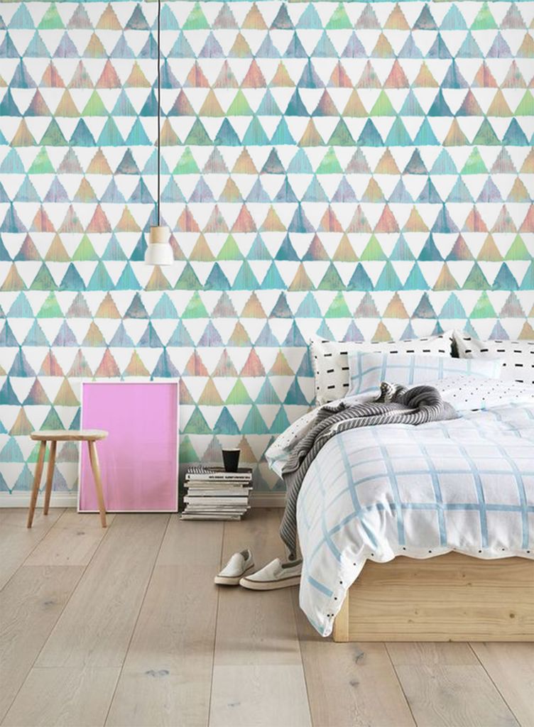 Coloray Fototapete 104x70 cm Latextapete Magicstick - Sommer-Dreiecke geometrisch