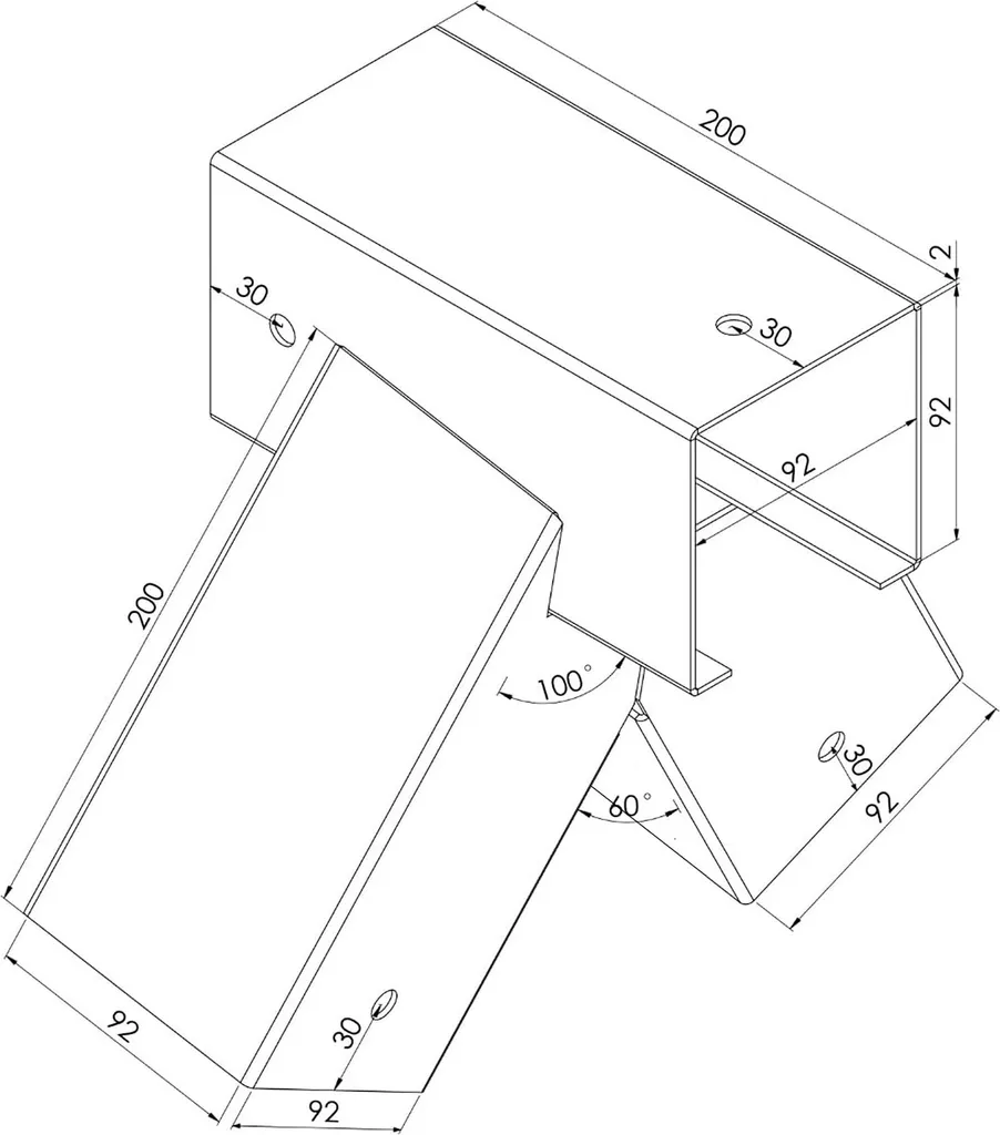 Connecteur balançoire acier époxy avec angle de 60 degrés stable - 4