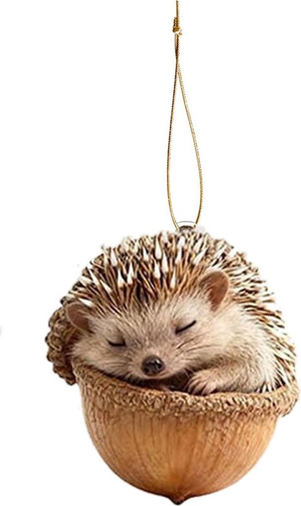 Tannenzapfen-Tieranhänger, einfach aufzuhängende Acryl-Weihnachtsdekoration mit festlichem Motiv und leuchtenden Farben.