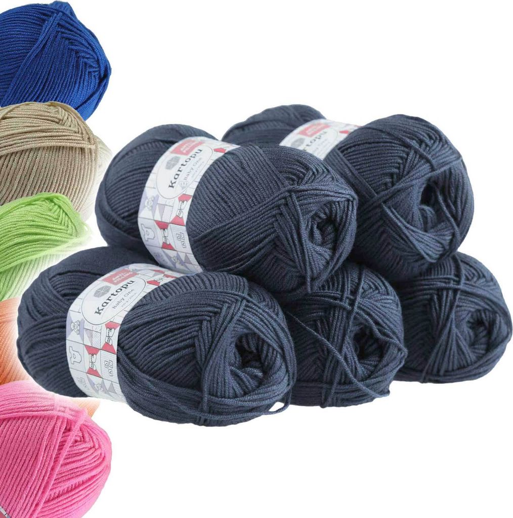 5 x 100g Strickgarn Kartopu BABY ONE Antipilling Babywolle Babygarn, Farbwahl