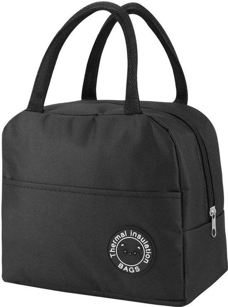Isolierende Aluminium-Koeltas, 5,5L, Miniatur, Faltbar, tragbar für Männer, Frauen, Kinder, Schule, Büro, Picknick, Schwarz