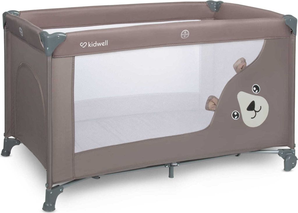 COIL Baby-Reisebett, Babybett, Kinderreisebett, BLISSY, mit Seiteneingang, LockGuard-Schutz, faltbare Matratze, einstufig, Beige