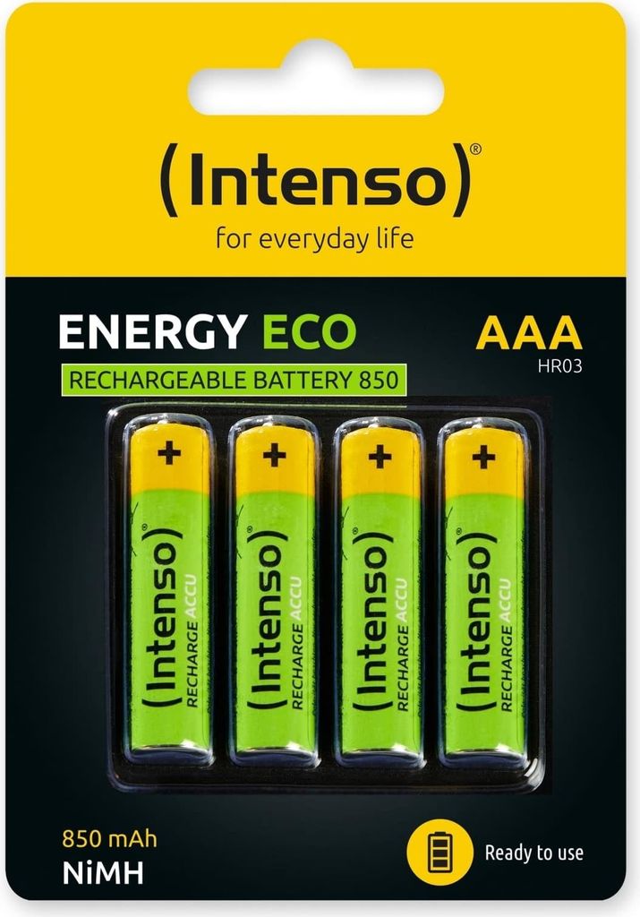 INTENSO NiMH-Akku AAA HR03, 850 mAh, 4 Stück Obrázok produktu 