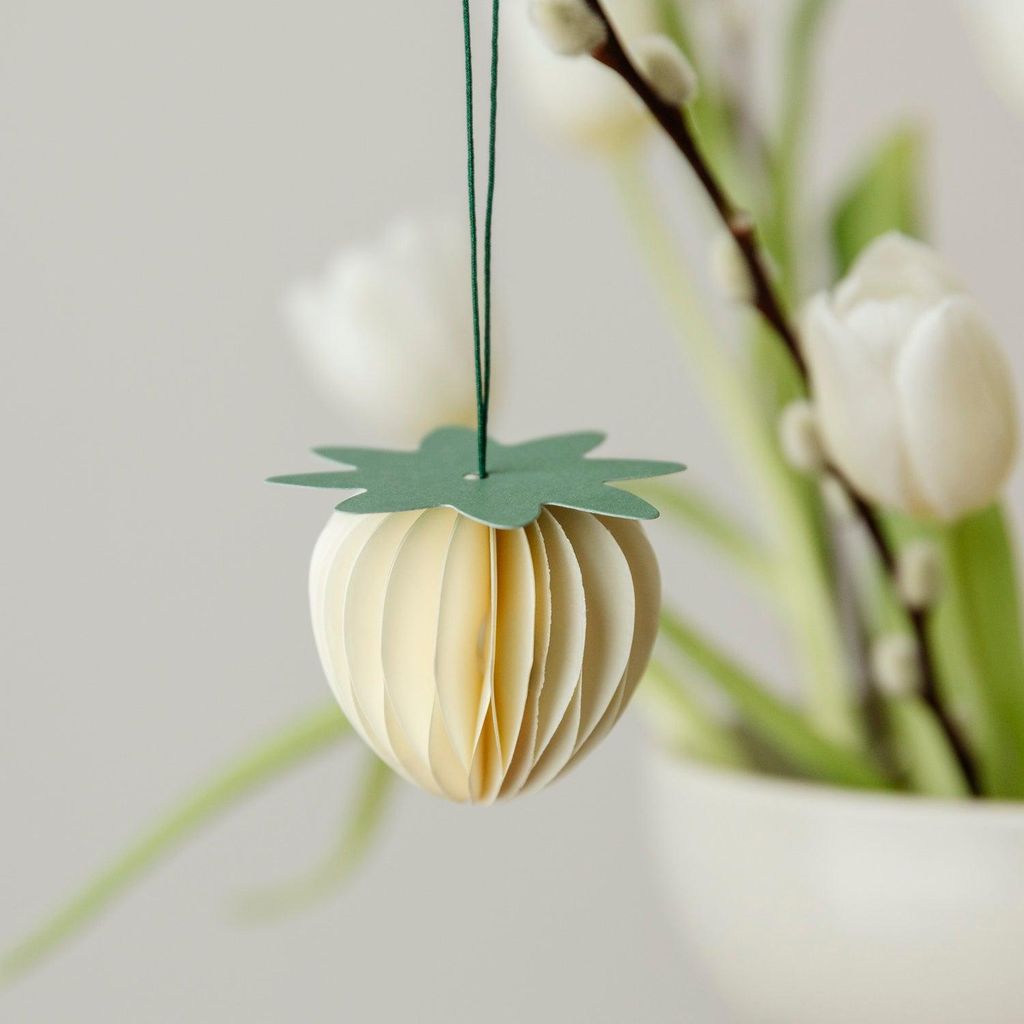 Papieranhänger Erdbeere - ivory