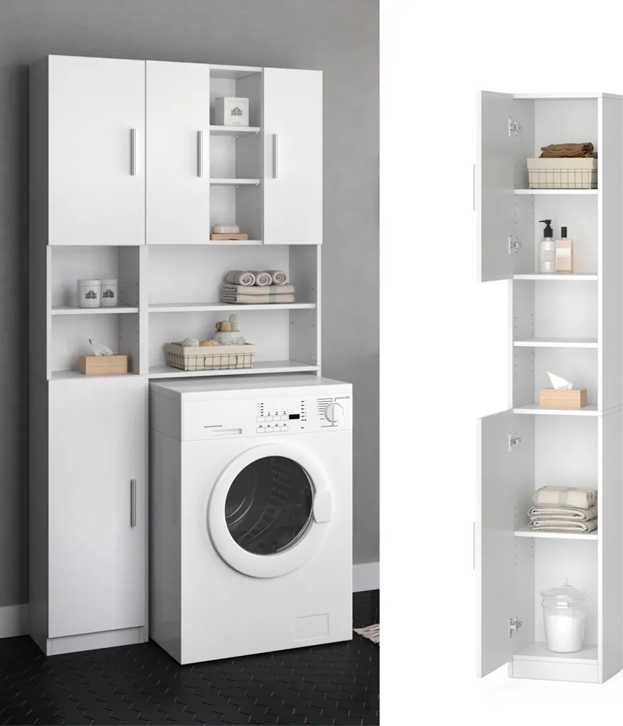 Colonna Bagno Luis Vicco Bianca 32x190cm - Mobile Alto Melaminico