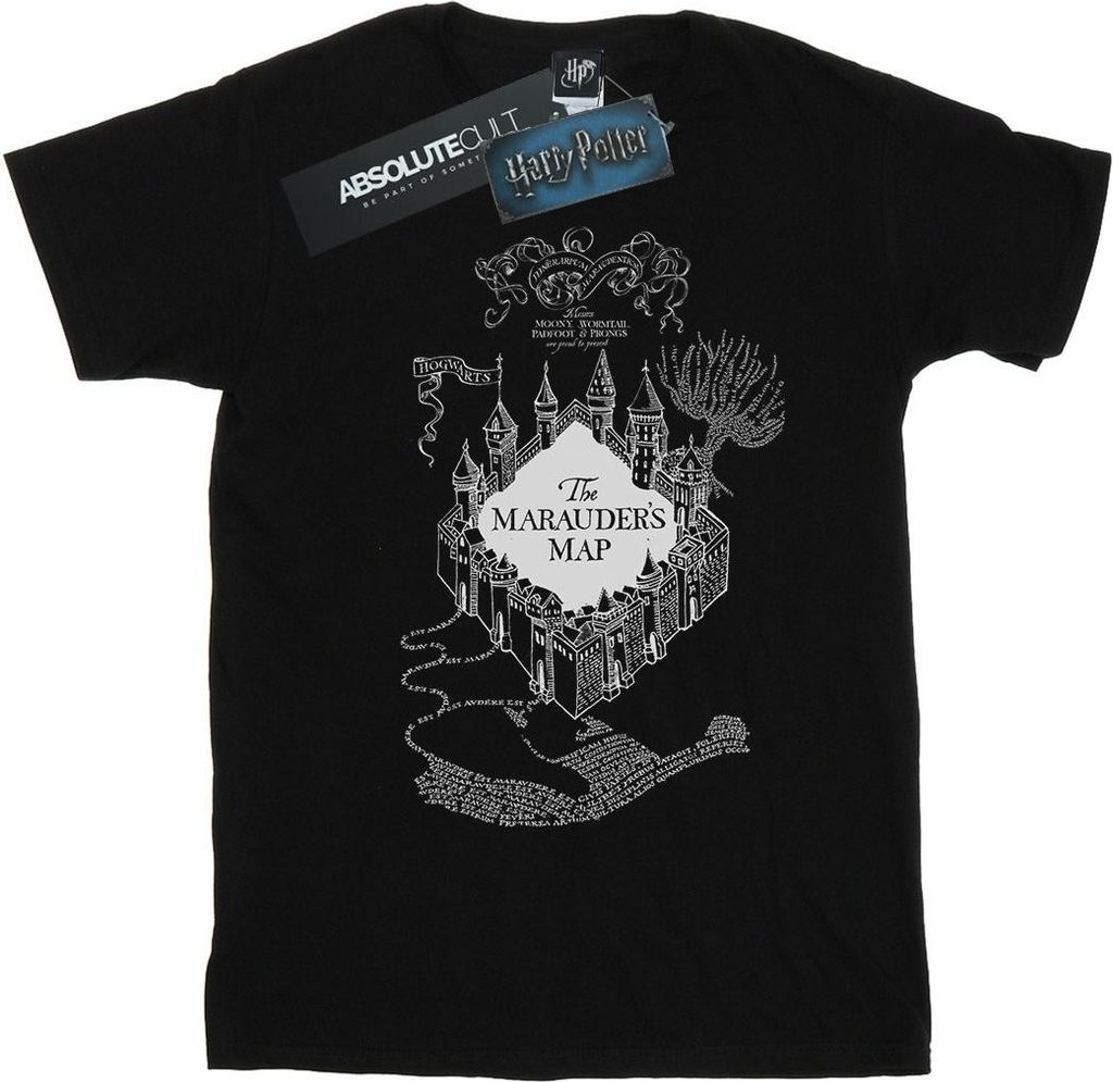 Harry Potter - "The Marauder's Map" T-Shirt für Damen BI26426 (L) (Schwarz)