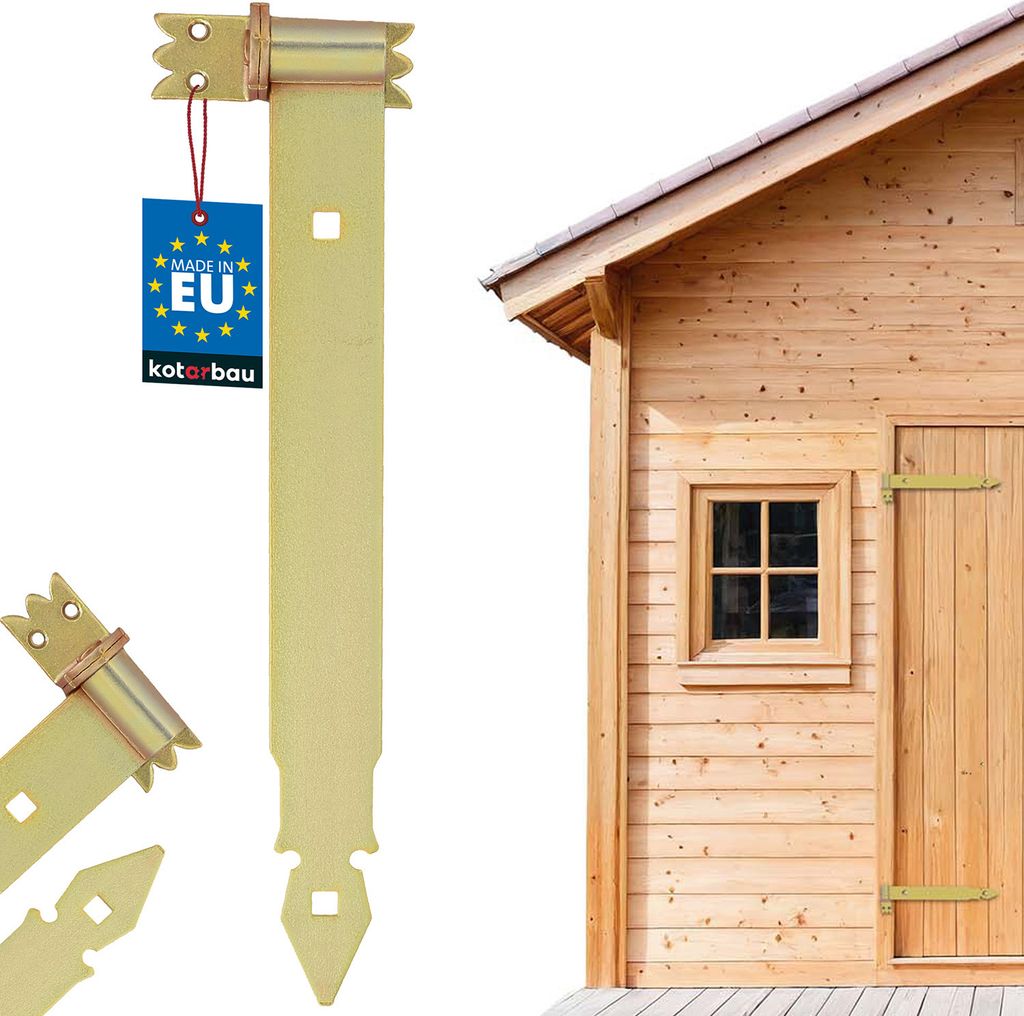 KOTARBAU Ladenband 400 mm mit Kloben Torband Türband Torscharnier Scharnier Band Baubeschlag Torbeschlag Türbeschlag Rostfrei Torzubehör Verzi...