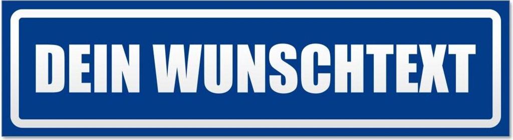 Kiwistar - Autoaufkleber - Verkehrsblau - 30 x 8 cm - Dein Wunschte x t invertiert - Hinweis Aufkleber Sticker für Auto, Kfz, Fahrrad, PKW, LKW